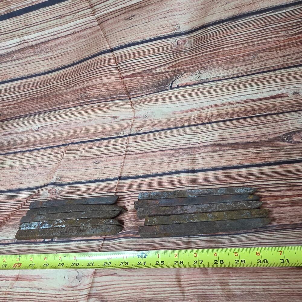 Vintage steel Square head nails 1/2 inch heads 5 to 7 inches long 10 pieces
